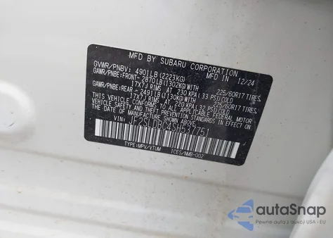 2025 Subaru Forester Premium z USA, uszkodzony, nr VIN JF2SLDBC4SH537751